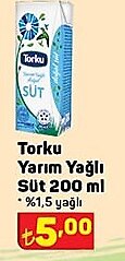 Torku Süt Yarım Yağlı 200 ml image