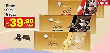 Vince Çikolata Çeşitleri Bitter/Sütlü/Beyaz 300 g image