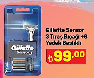 Gillette Sensor 3 Tıraş Bıçağı +6 Yedek Başlıklı image