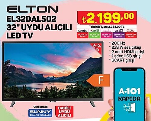 Elton EL32DAL502 32 inç Uydu Alıcılı Led TV image