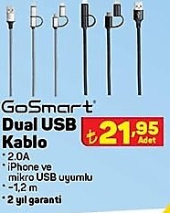 Go Smart Dual USB Kablo image