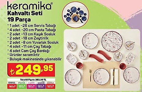 Keramika Kahvaltı Seti 19 Parça  image