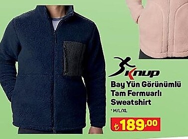 Knup Bay Yün Görünmü Tam Fermuarlı Sweatshirt image