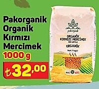 Pakorganik Organik Kırmızı Mercimek 1000 g image