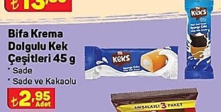 Bifa Krema Dolgulu Kek Çeşitleri 45 g image