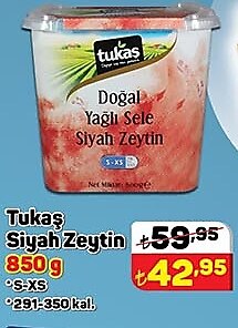 Tukaş Siyah Zeytin 850 g S-XS 281-350 Kal image