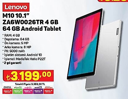 Lenovo M10 10.1 inç ZA6W0026TR 4 GB 64 GB Android Tablet image