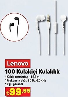 Lenovo 100 Kulakiçi Kulaklık image