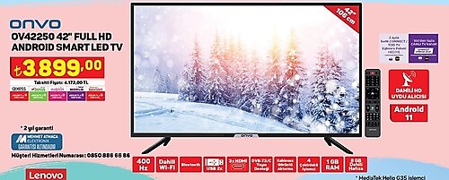 Onvo OV42250 42 inç Full HD Android Smart Led Tv image