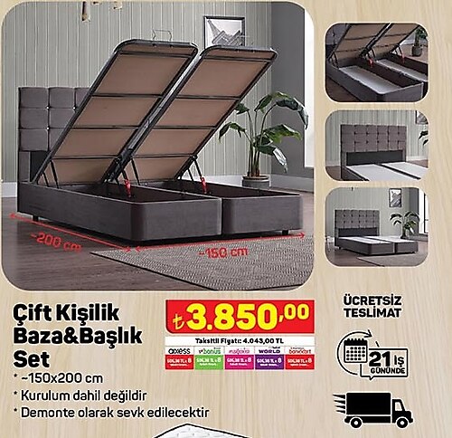 Çift Kişilik Baza&Başlık Set image