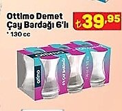 Ottimo Demet Çay Bardağı 6'lı 130 cc image