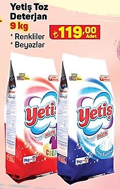 Yetiş Toz Deterjan Çeşitleri 9 kg image