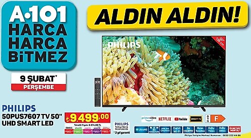 Philips 50PUS7607 TV 50 inç UHD Smart LED image