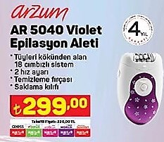 Arzum AR 5040 Violet Epilasyon Aleti image