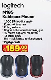 Logitech M185 Kablosuz Mouse image