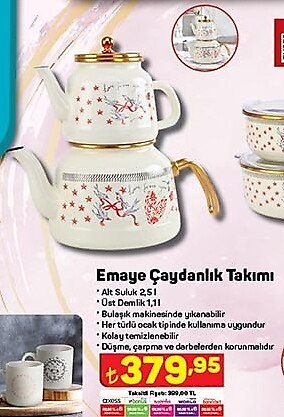 Verda Emaye Çaydanlık Takımı  image