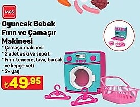 MGS Oyuncak Bebek Fırın ve Çamaşır Makinesi image