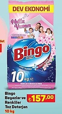 Bingo Beyazlar ve Renkliler Toz Deterjan 10 kg image