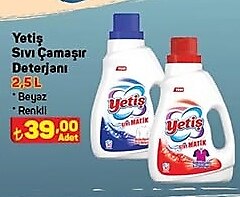 Yetiş Sıvı Çamaşır Deterjanı 2,5 l image