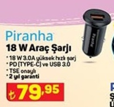 Piranha 18 W Araç Şarjı image