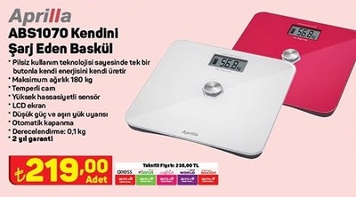 Aprilla ABS1070 Kendini Şarj Eden Baskül image