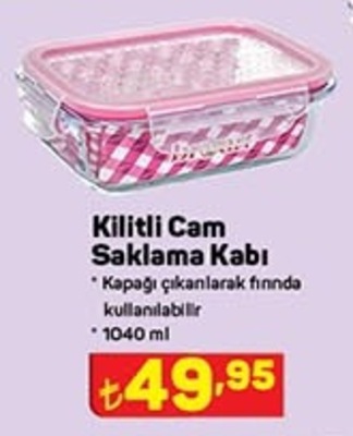 Kilitli Cam Saklama Kabı 1040 ml image