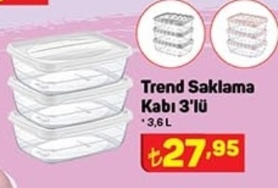 Trend Saklama Kabı 3'lü 3,6 l image