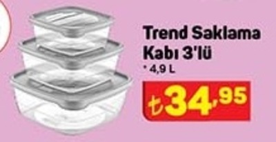 Trend Saklama Kabı 3'lü 4,9 l image