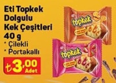 Eti Topkek Dolgulu Kek Çeşitleri 40 g image