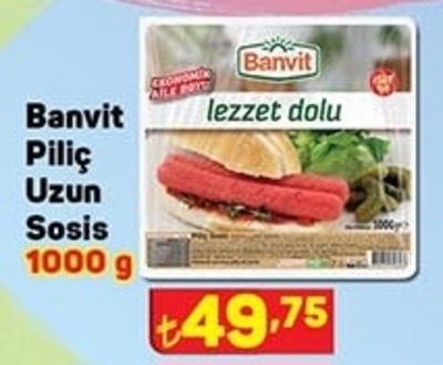 Banvit Piliç Uzun Sosis 1000 g image