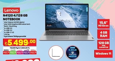 Lenovo N4120 4/128 GB Notebook image