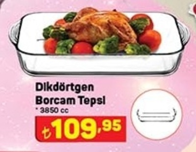 Paşabahçe Dikdörtgen Borcam Tepsi 3850 cc image