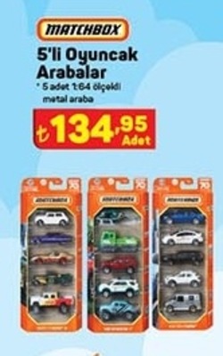 Matchbox 5'li Oyuncak Arabalar image