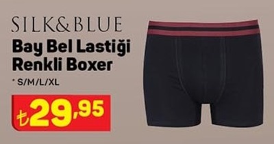 Silk&Blue Bay Bel Lastiği Renkli Boxer  image