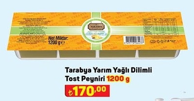 Tarabya Yarım Yağlı Dilimli Tost peyniri 1200 g  image