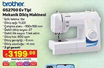 Brother GS2700 Ev Tipi Mekanik Dikiş Makinesi image