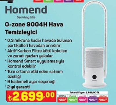 Homend O-zone 9004H Hava Temizleyici image