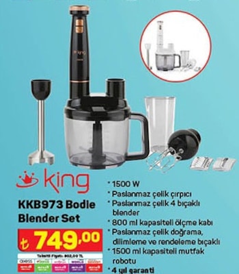 King KKB973 Bodie Blender Set 1500 W image