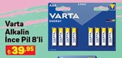 Varta Alkalin İnce Pil 8'li image