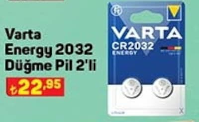 Varta Energy 2032 Düğme Pil 2'li image