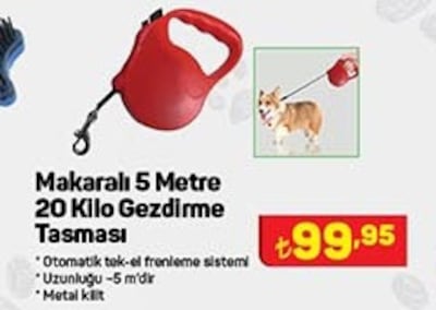 Kiwipets Makaralı 5 Metre 20 Kilo Gezdirme Tasması 5 M image