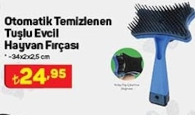 Kiwipets Otomatik Temizlenen Tuşlu Evcil Hayvan Fırçası 34x2x2,5 image