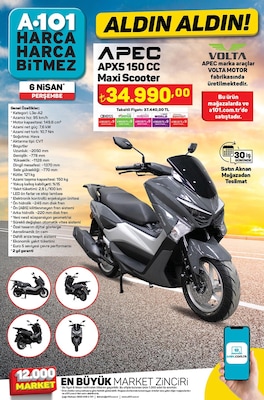 Volta Apec APX5 150 CC Maxi Scooter image