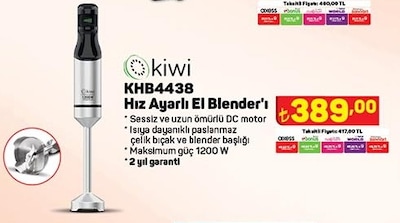 Kiwi KHB4438 Hız Ayarlı El Blender'ı image