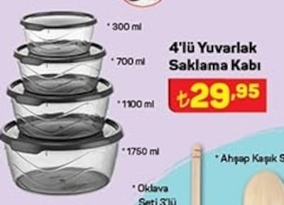 4'lü Yuvarlak Saklama Kabı image