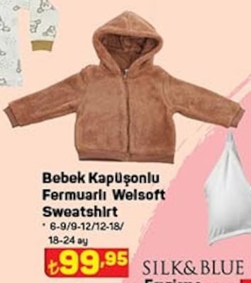 Bebek Kapüşonlu Fermuarlı Welsoft Sweatshirt image