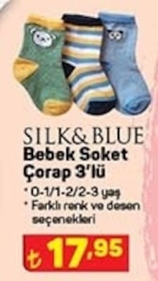 Silk&Blue Bebek Soket Çorap 3'lü image