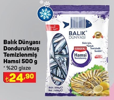 Balık Dünyası Dondurulmuş Temizlenmiş Hamsi 500 g image