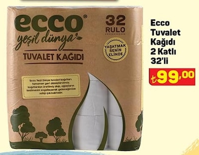 Ecco Tuvalet Kağıdı 2 Katlı 32'li image