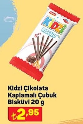 Kidzi Çikolata Kaplamalı Çubuk Bisküvi 20 g image